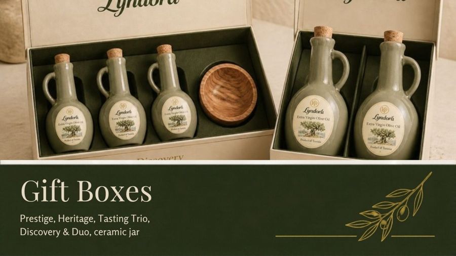 Gift Boxes — Prestige, Heritage, Tasting Trio, Discovery and Duo, ceramic jar